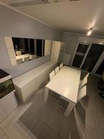 Salle à manger blanc laqué (État moyen) - SANS LES CHAISES, Maison & Meubles, Enlèvement, Utilisé, Blanc Laqué