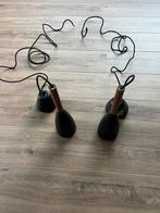 Hanglamp zwart - houten afwerking, Huis en Inrichting, Ophalen, Zo goed als nieuw