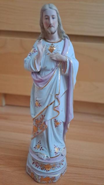 Statue de Jésus en porcelaine biscuitée, Enlèvement ou Envoi, Comme neuf