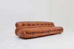 Vintage Soriana sofa van Afra & Tobia Scarpa voor Cassina, Maison & Meubles, Banc droit, 200 à 250 cm, Utilisé, Cuir