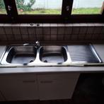 Metalen lavabo afwasbak met kran, Ophalen, Inox