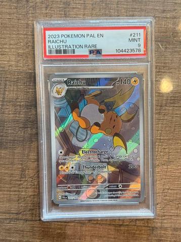 Psa 9 Raichu 211/193 Illustration évoluée de Paldea Rare, Enlèvement ou Envoi, Comme neuf