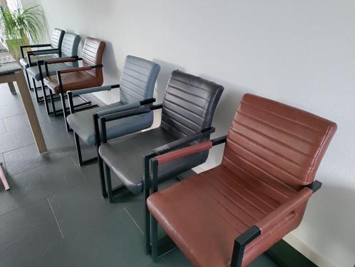 6 Eetkamerstoelen, Huis en Inrichting, Stoelen, Gebruikt, Vijf, Zes of meer stoelen, Metaal, Overige kleuren, Ophalen