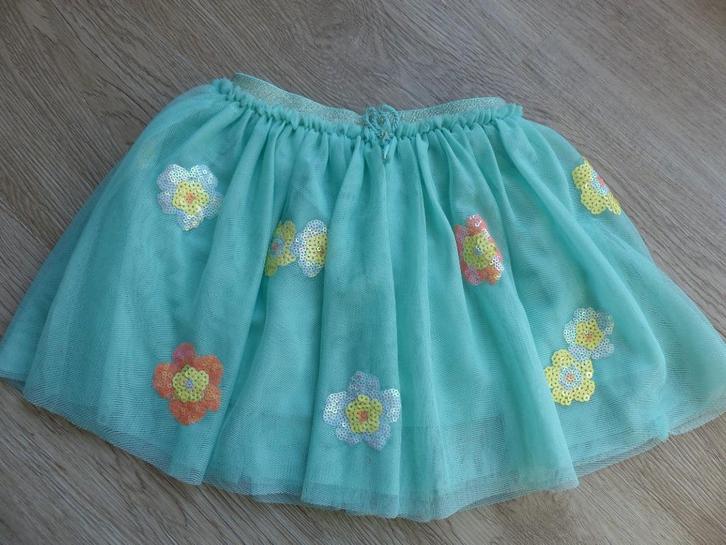 C&A groen rokje met voile - meisje - maat 104, Kinderen en Baby's, Kinderkleding | Maat 104, Zo goed als nieuw, Meisje, Jurk of Rok