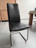 Echt lederen stoelen,met inox frame in heel goede staat, Huis en Inrichting, Stoelen, Ophalen, Gebruikt