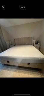 Lit boxspring 180x200, Huis en Inrichting, Slaapkamer | Boxsprings, Ophalen, Beige, Zo goed als nieuw, Twijfelaar