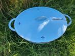 Grote lichtblauwe gietijzeren pot, Antiek en Kunst, Ophalen