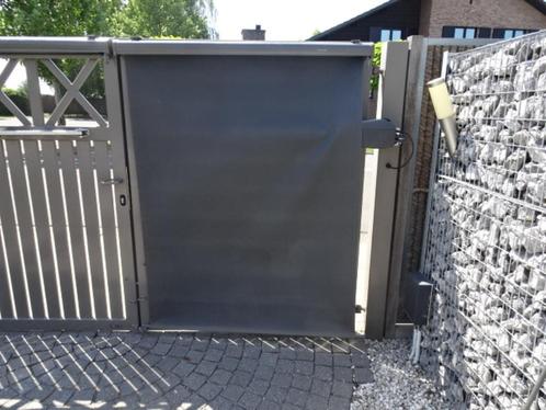 Verticaal zonnescherm donkergrijs - Aluminium  - met handzw, Tuin en Terras, Zonneschermen, Gebruikt, Overige typen, Minder dan 250 cm