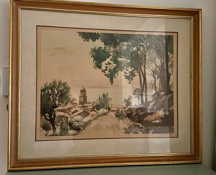 Roger Hebbelinck grote kleurets - St Tropez, Antiek en Kunst, Kunst | Etsen en Gravures, Ophalen