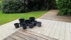 8 Hard-plastieken  bloempotten, Kunststof, Tuin, Rond, Zo goed als nieuw