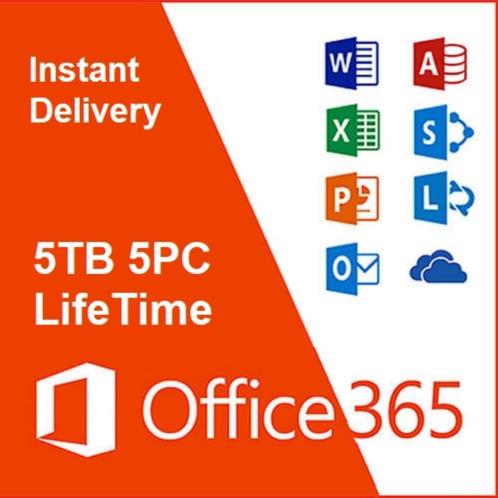 Office 365 Professional Plus Lifetime – Devices 5TB OneDrive, Computers en Software, Office-software, Nieuw, MacOS, Windows, Access