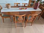 Mooie grote ovaal tafel in kerzelaar, Retro anno 70, Ophalen of Verzenden, Zo goed als nieuw, Vijf personen of meer