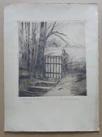 PAUL HAGEMANS / RTEOUR DE LA FERME / ZW-W ETS / 38x28cm SIG, Antiek en Kunst, Ophalen of Verzenden