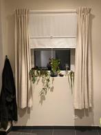 Linnen overgordijnen met witte vouwgordijen +, Ophalen, 150 tot 200 cm, Beige, 150 tot 200 cm