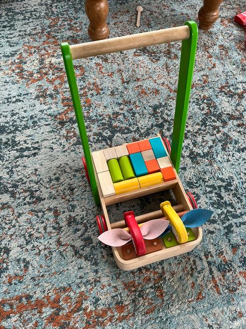 Loopwagen Papegaaien PlanToys, Kinderen en Baby's, Speelgoed | Houten speelgoed, Zo goed als nieuw, Ophalen