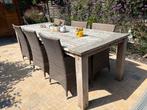 Teak tuintafel met 6 stoelen, Tuin en Terras, Tuinsets en Loungesets, Ophalen, Gebruikt, 6 zitplaatsen, Tuinset