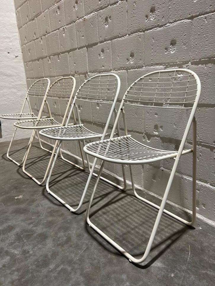 Aland stoelen vintage ikea niels Gammelgaard, Huis en Inrichting, Stoelen, Metaal, Wit, Ophalen