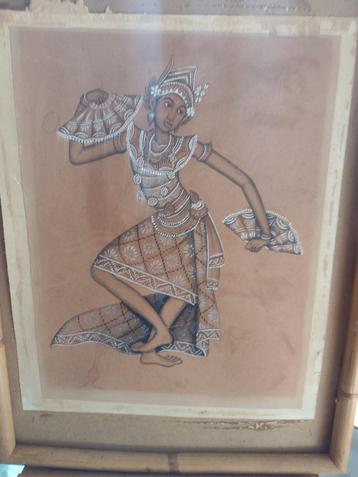 Danseuse balinaise Batik disponible aux enchères