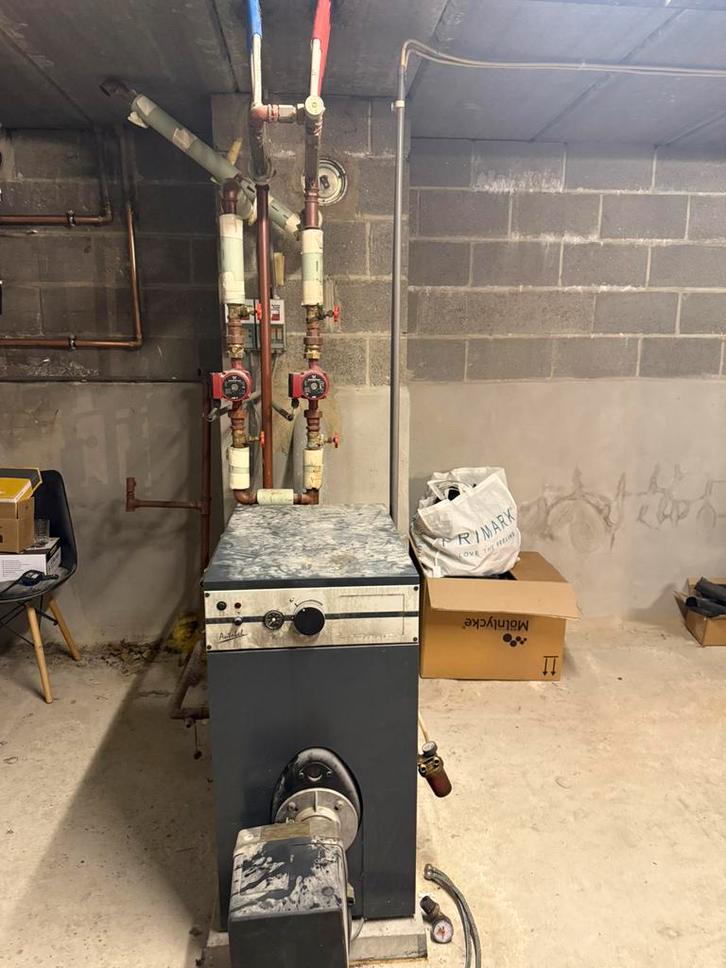 Mazoutketel + toebehoren – volledig werkend –, Doe-het-zelf en Bouw, Gereedschap | Overige machines, Zo goed als nieuw, Ophalen
