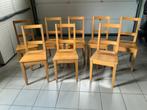 Lot van 8 houten ikea stoelen BERTIL, Ophalen, Gebruikt, Bruin, Vijf, Zes of meer stoelen