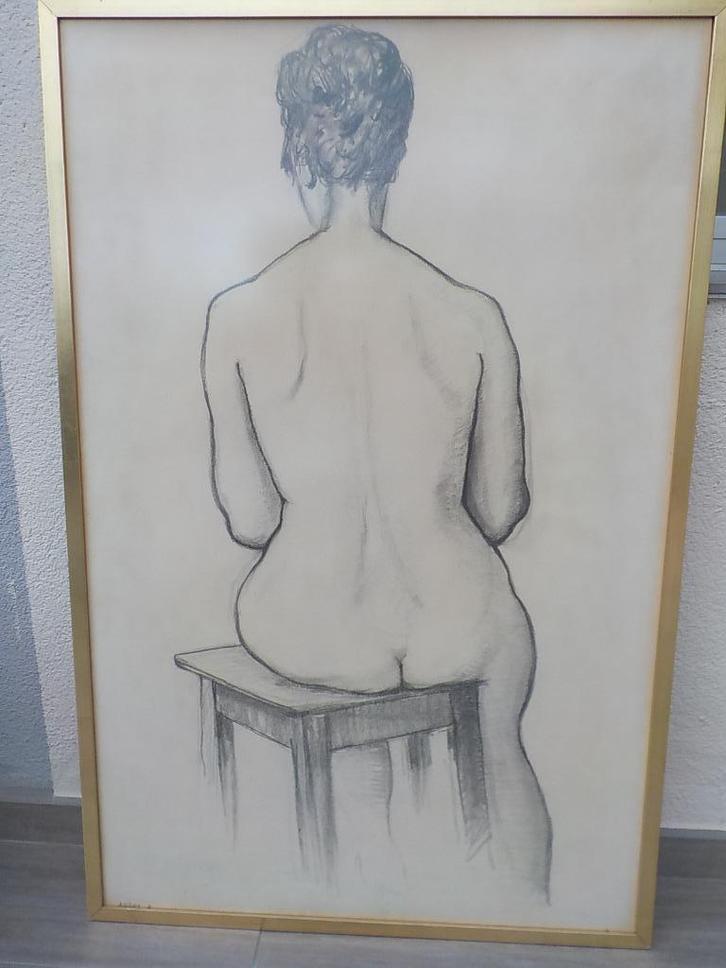 Tekening, Antiek en Kunst, Kunst | Tekeningen en Fotografie, Ophalen