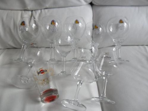 Set van 9 Leffe, , Martini glazen Conditie zie 3 fot, Verzamelen, Glas en Drinkglazen, Zo goed als nieuw, Bierglas, Ophalen