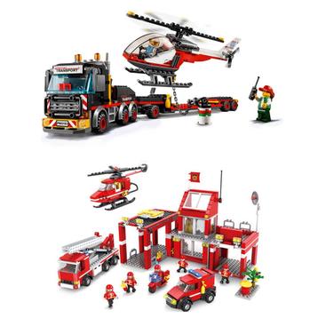 Lego City 60183 truck & heli + Cogo brandweerkazerne 3616 beschikbaar voor biedingen