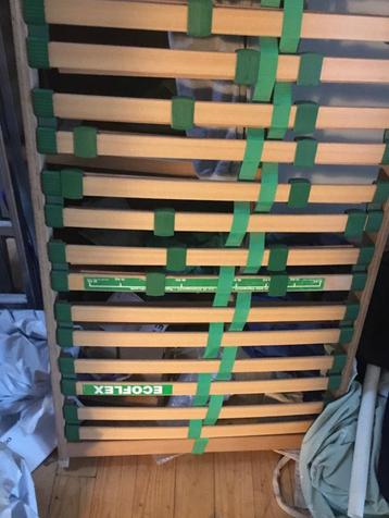sommier à lattes 2 personnes ou 2 fois 1 personne EcoFlex, Beige, Comme neuf, Enlèvement, 180 cm