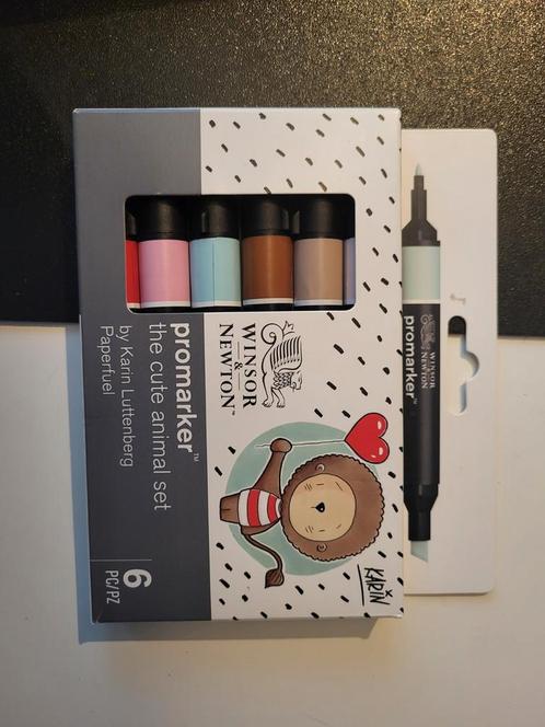 W&N Promarker 'the cute animal set', Hobby en Vrije tijd, Tekenen, Zo goed als nieuw, Ophalen of Verzenden