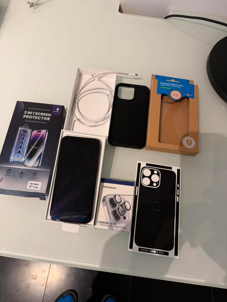 Iphone 15 pro Max 256GB,  titanium blue, Telecommunicatie, Mobiele telefoons | Apple iPhone, Gebruikt, 256 GB, Zonder abonnement