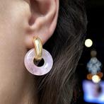 Ensemble de boucles d'oreilles,  quartz rose et aventurine,, Bijoux, Sacs & Beauté, Comme neuf, Vert, Autres matériaux, Pendantes
