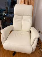 Fauteuil relax en cuir blanc électrique, Enlèvement, Comme neuf, Cuir