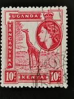 Kenya - Uganda - Tang. 1954 - Queen Elisabeth II en giraf, Ophalen of Verzenden, Dier of Natuur, Gestempeld