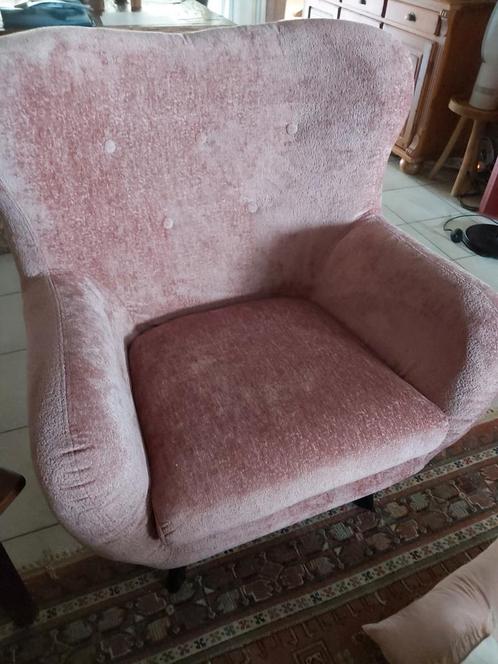1 fauteuils oude Rose  nieuwe,  1 mand oud,, Huis en Inrichting, Fauteuils, Nieuw, Ophalen