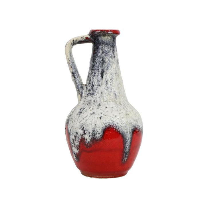 Rode Fat Lava Design Vaas Bay Keramik West Germany Aardewerk, Huis en Inrichting, Woonaccessoires | Vazen, Zo goed als nieuw, Rood