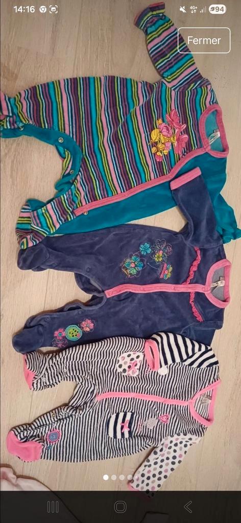 Lot grenouillères " Orchestra" 1mois à 6 mois, Kinderen en Baby's, Kinderkleding | Overige, Gebruikt, Ophalen