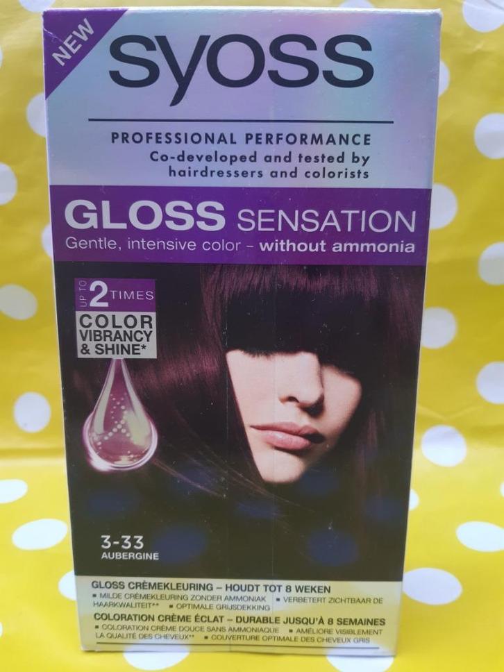 Gloss crèmekleuring Syoss Gloss Sensation 3-33 Aubergine, Handtassen en Accessoires, Uiterlijk | Haarverzorging, Nieuw, Overige typen