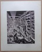 RUDY VAN HAUWE / VERLOREN EINDE / HOUTSNEDE / 45x36cm / SIG, Ophalen of Verzenden