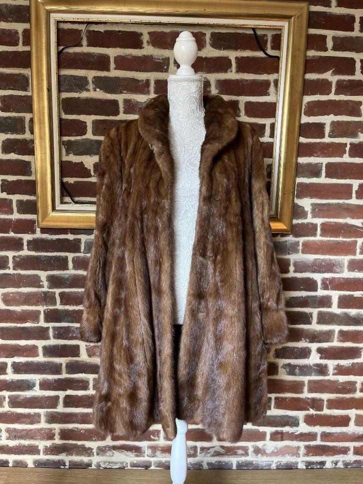 Superbe manteau vison marron, Kleding | Dames, Jassen | Winter, Gedragen, Maat 42/44 (L), Overige kleuren, Ophalen of Verzenden