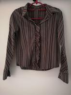 Bruin gestreept shirt, Kinderen en Baby's, Kinderkleding | Maat 146, Nieuw, Meisje, GYMP, Overhemd of Blouse