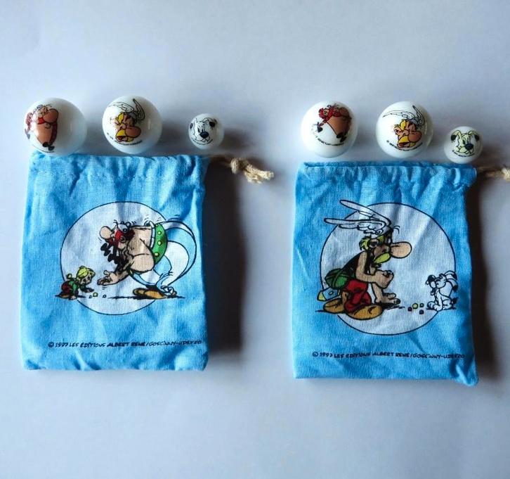 Asterix knikkerzak met 3 knikkers (1997), Verzamelen, Speelgoed, Zo goed als nieuw, Ophalen of Verzenden