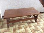 Een houten salontafel - 130 cm lang/ 47 cm hoog - vintage, Utilisé, Enlèvement ou Envoi