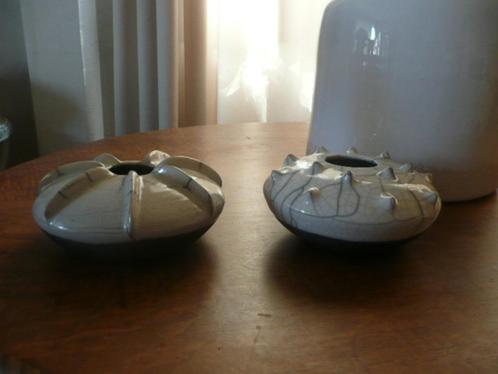 2 prachtige RAKU aardewerk wielvazen, Antiek en Kunst, Antiek | Keramiek en Aardewerk, Ophalen of Verzenden