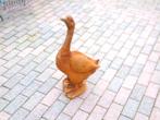beeld van een gans in roestig gietijzer, H 75 cm!, Tuin en Terras, Tuinbeelden, Ophalen, Nieuw, Metaal, Dierenbeeld