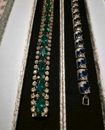 Luxe armbanden met groene en blauwe crystals 20 eu per stuk  beschikbaar voor biedingen