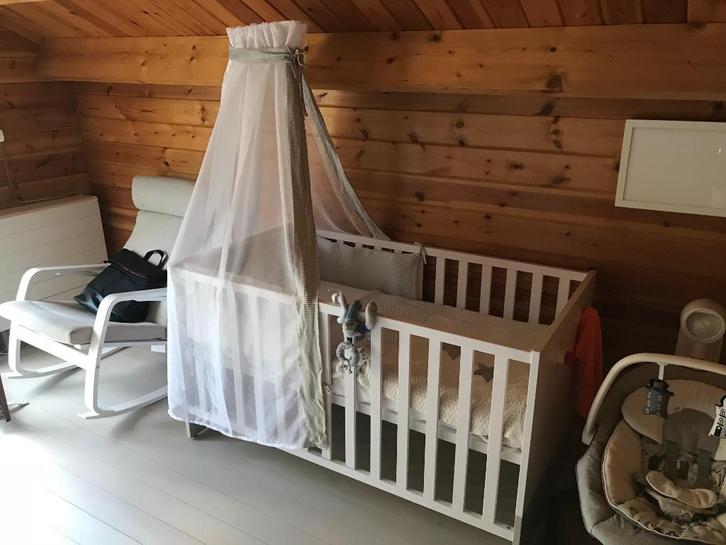 Meegroei-bed 70x140 cm, Kinderen en Baby's, Kinderkamer | Bedden, Zo goed als nieuw, Minder dan 140 cm, Minder dan 70 cm, Matras