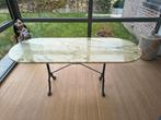 Marmeren tafel met verfijnde gietijzer onderstel, Huis en Inrichting, Ophalen, Gebruikt