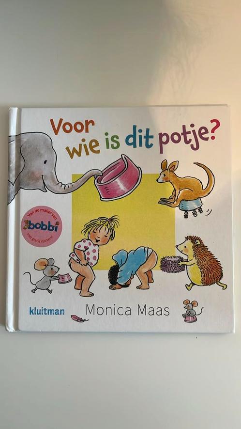 Monica Maas - Voor wie is dit potje?, Boeken, Kinderboeken | Baby's en Peuters, Zo goed als nieuw, Ophalen