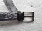 zwarte leren riem 125 cm 3 cm zilveren gesp Henri Roseau, Nieuw, Heupriem, Ophalen of Verzenden, 3 tot 5 cm