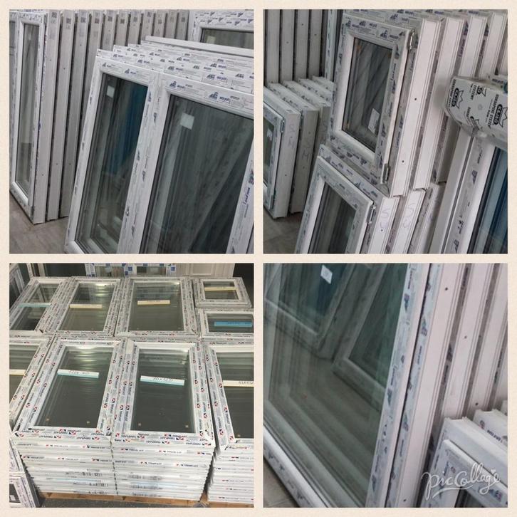 Uitbevoorrading van PVC-kozijnen en deuren grote voorraad, Doe-het-zelf en Bouw, Glas en Ramen, Nieuw, Ophalen